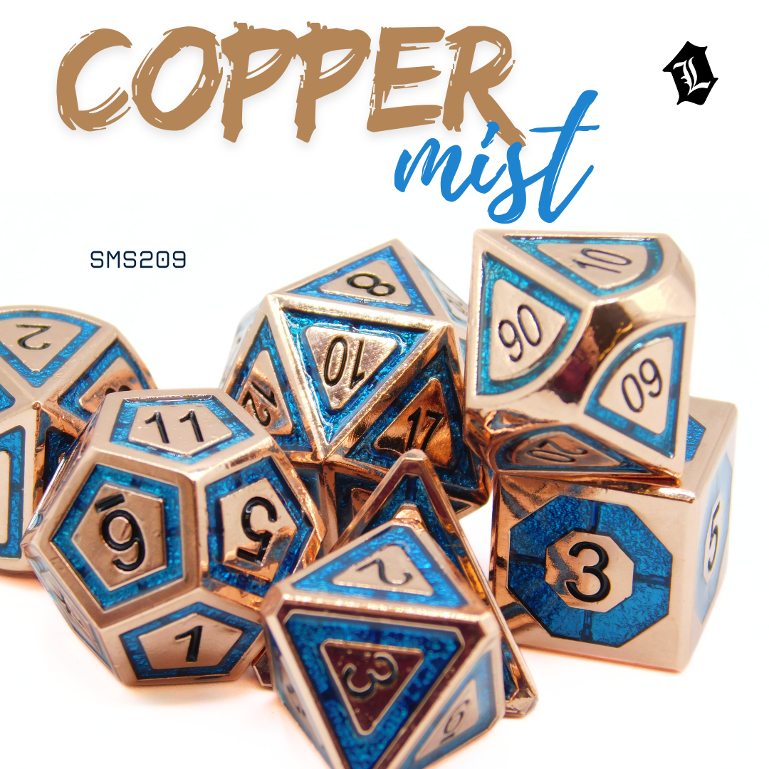 [COPPER MIST] 7PC SOLID METAL DICE SET