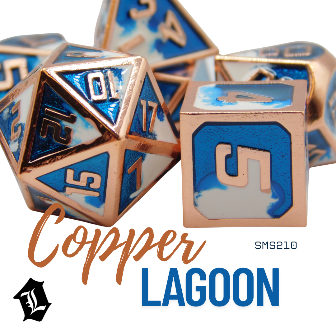 [COPPER LAGOON] 7PC SOLID METAL DICE SET