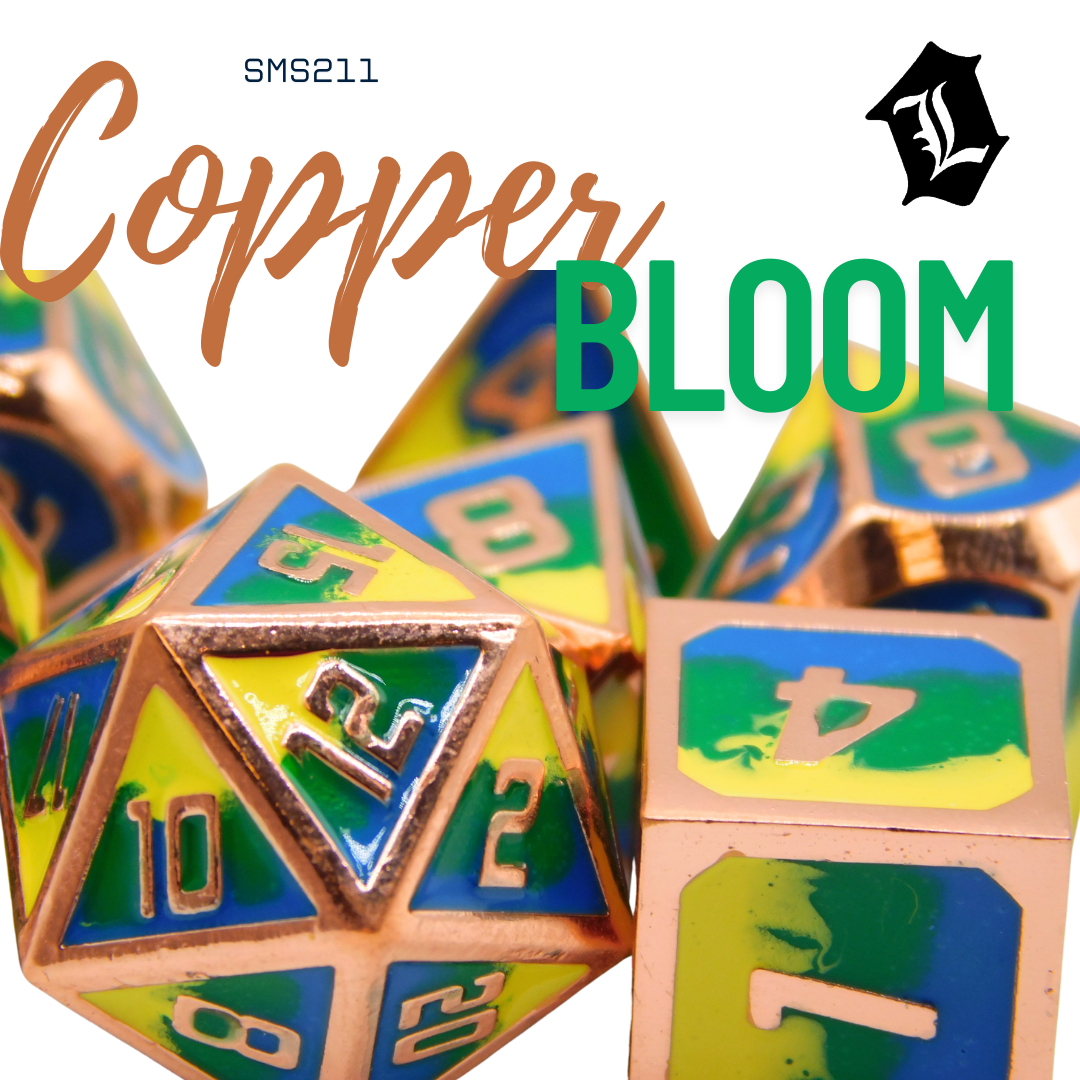[COPPER BLOOM] 7PC SOLID METAL DICE SET