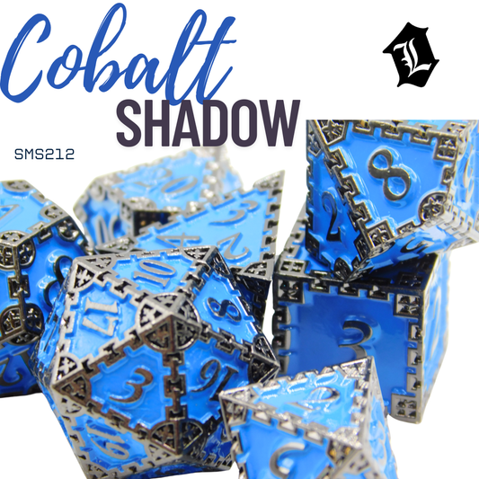 [COBALT SHADOW] 7PC SOLID METAL DICE SET