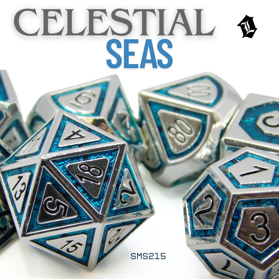 [CELESTIAL SEAS] 7PC SOLID METAL DICE SET