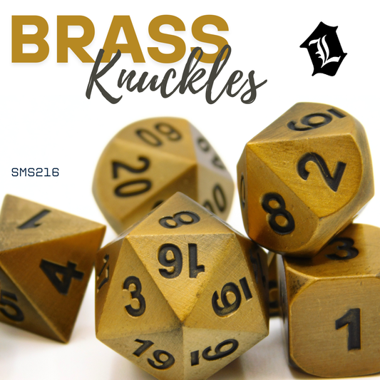 [BRASS KNUCKLES] 7PC SOLID METAL DICE SET