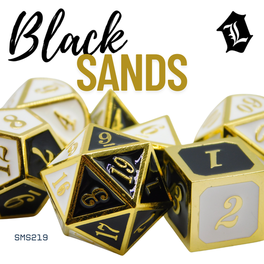 [BLACK SANDS] 7PC SOLID METAL DICE SET