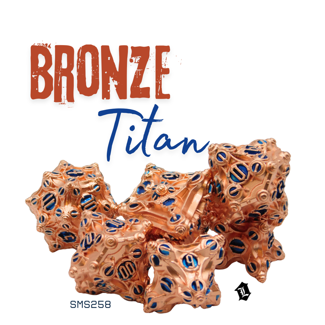 [BRONZE TITAN] 7PC SOLID METAL DICE SET