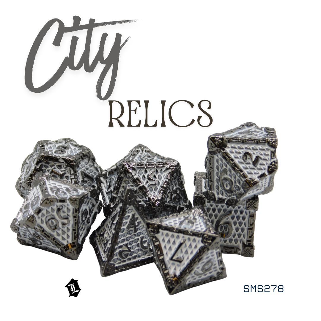[CITY RELICS] 7PC SOLID METAL DICE SET
