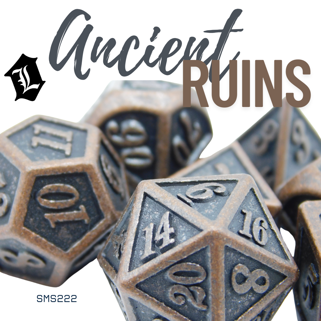 [ANCIENT RUINS] 7PC SOLID METAL DICE SET