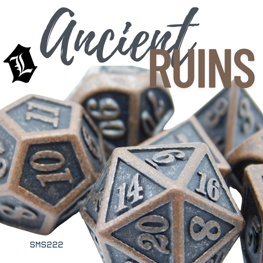 [ANCIENT RUINS] 7PC SOLID METAL DICE SET