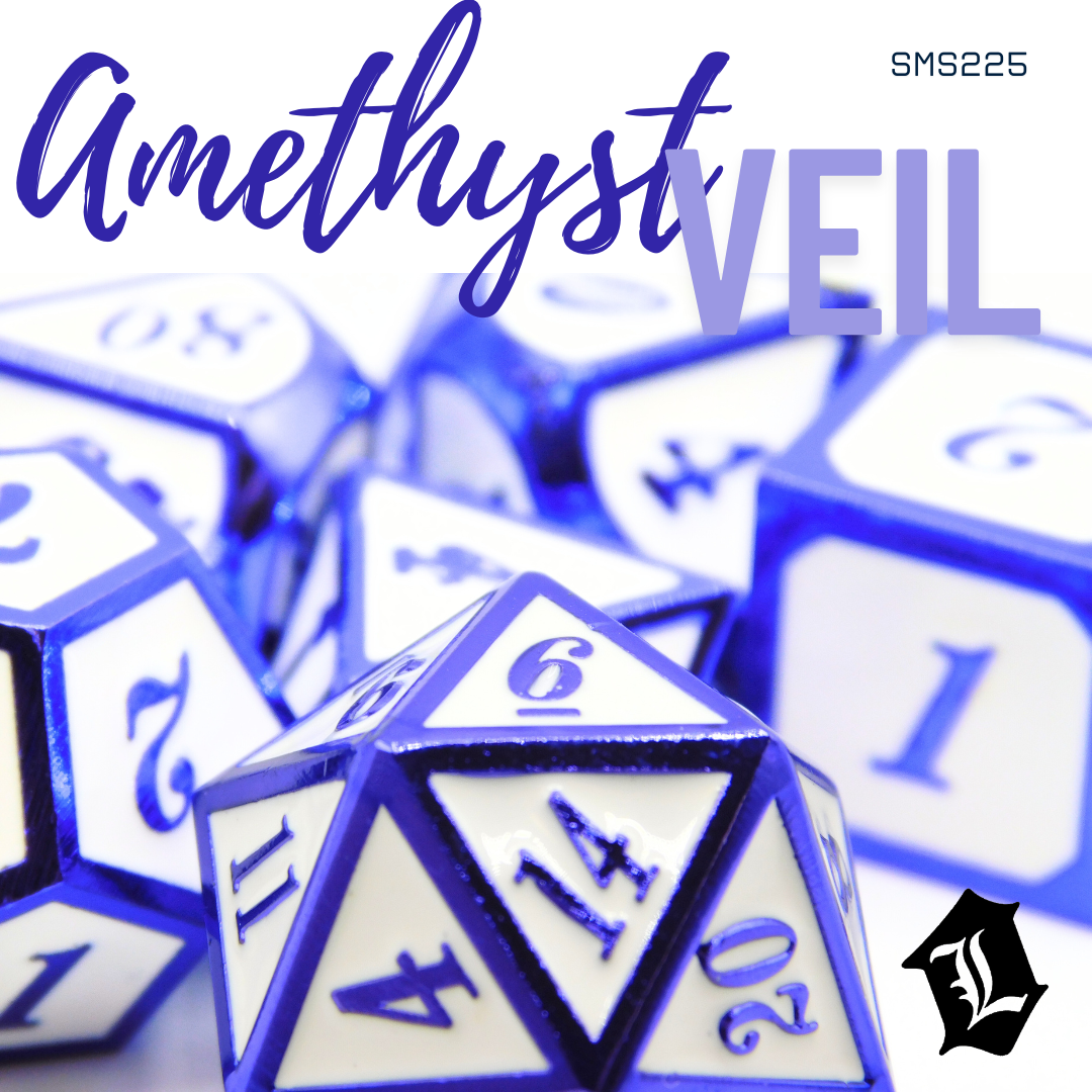 [AMETHYST VEIL] 7PC SOLID METAL DICE SET