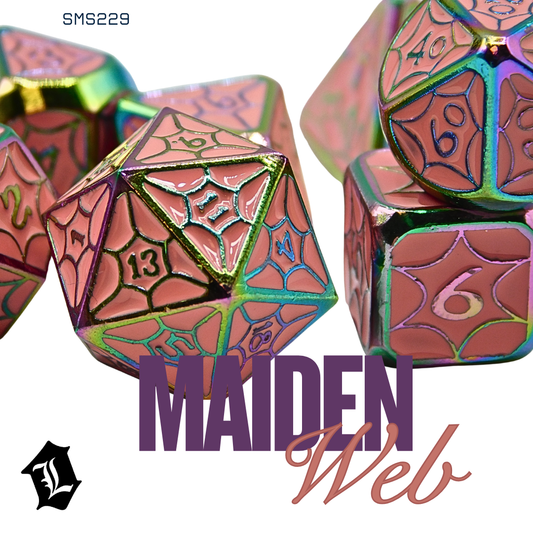 [MAIDEN WEB] 7PC SOLID METAL DICE SET