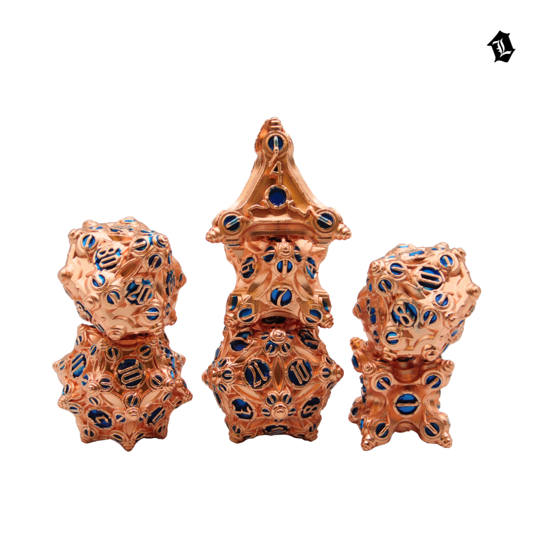[BRONZE TITAN] 7PC SOLID METAL DICE SET