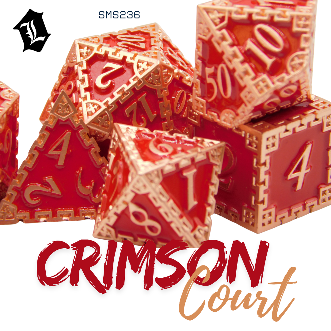 [CRIMSON COURT] 7PC SOLID METAL DICE SET