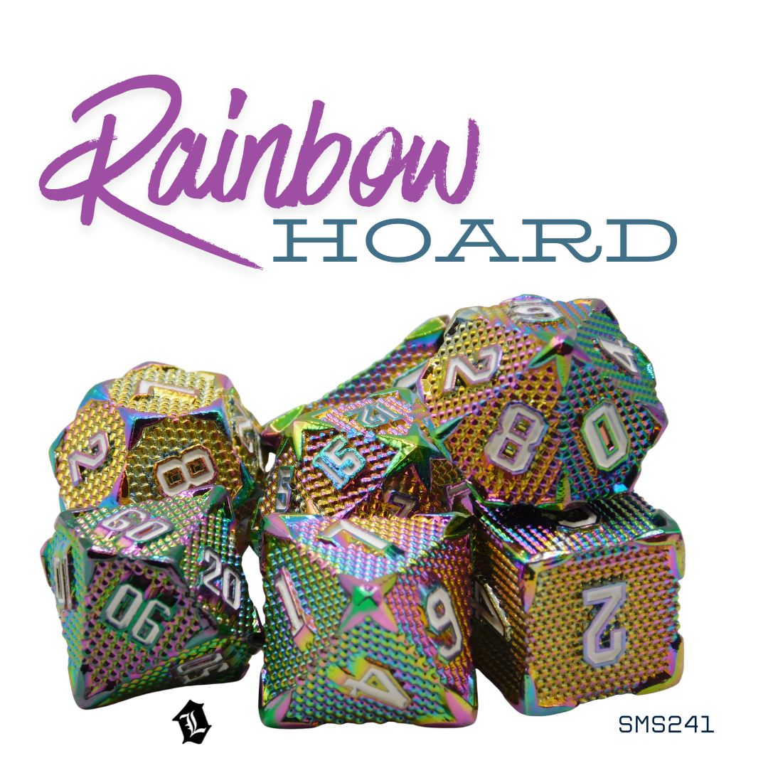 [RAINBOW HOARD] 7PC SOLID METAL DICE SET