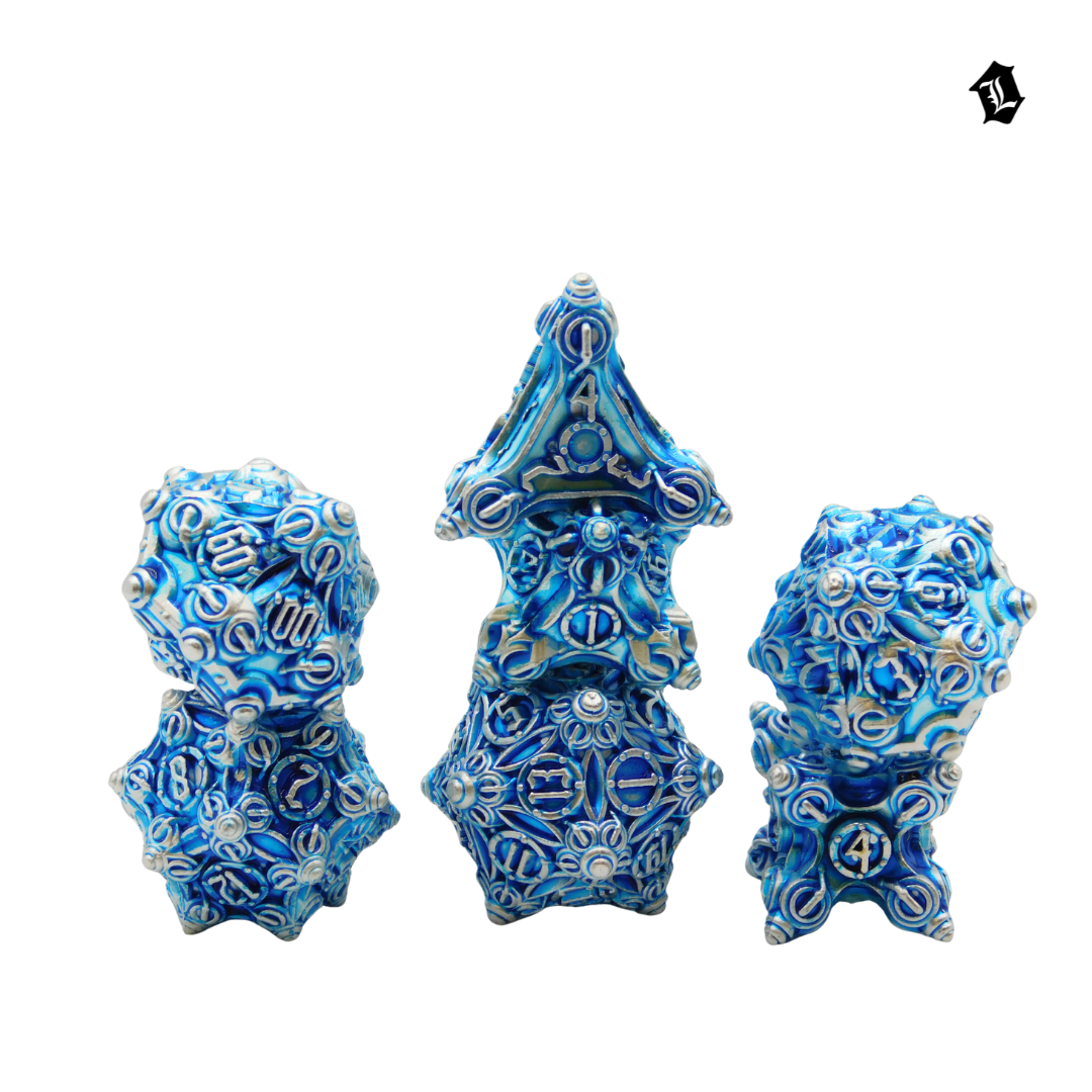 [SILVER SURFER] 7PC SOLID METAL DICE SET