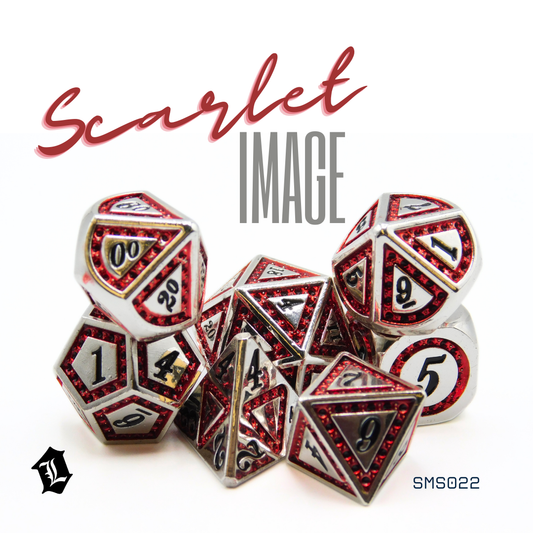 [SCARLET IMAGE] 7PC SOLID METAL DICE SET