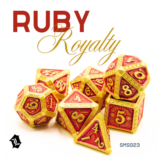 [RUBY ROYALTY] 7PC SOLID METAL DICE SET