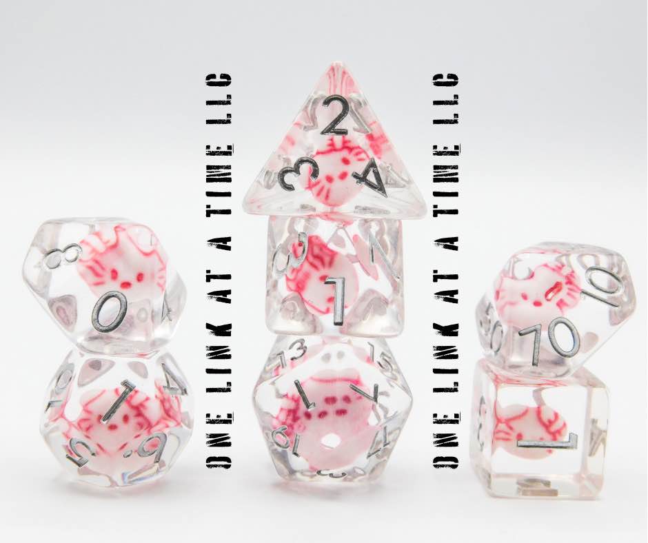 [HELLO JAPANESE KITTY] RESIN DICE SET