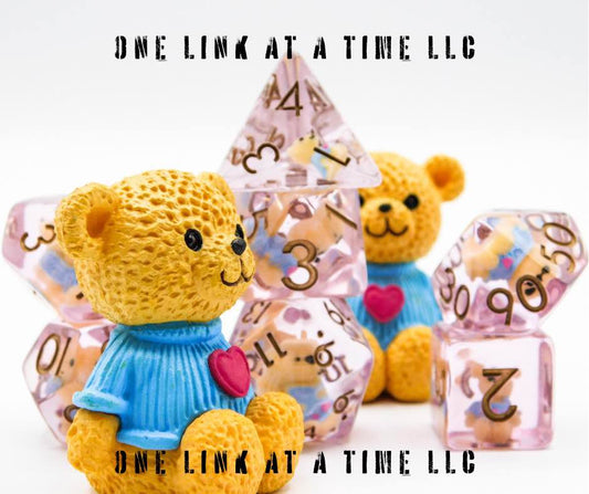 [TEDDY BEAR WITH SWEATER] RESIN DICE SET