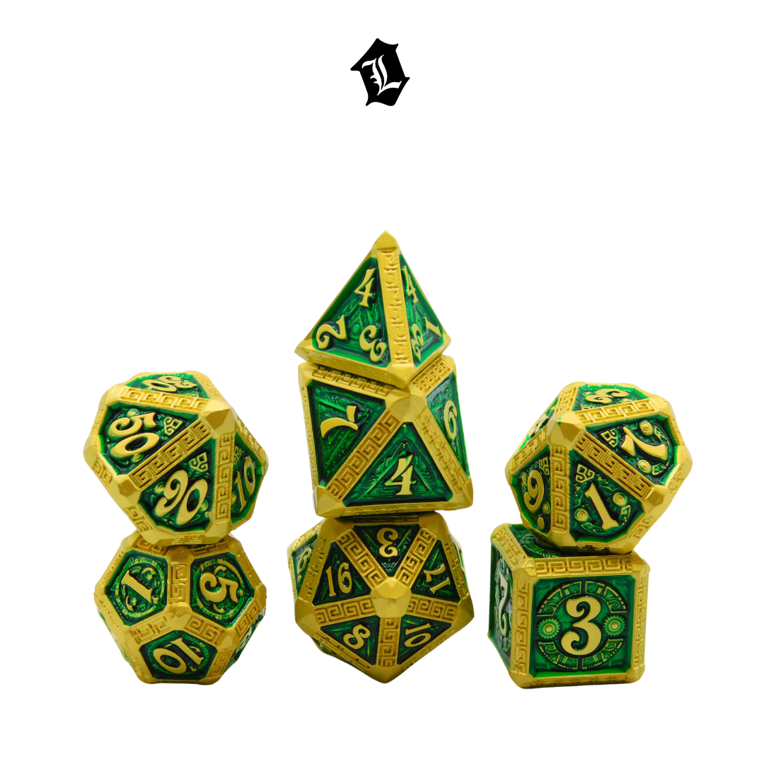 [VERDANT MAJESTY] 7PC SOLID METAL DICE SET