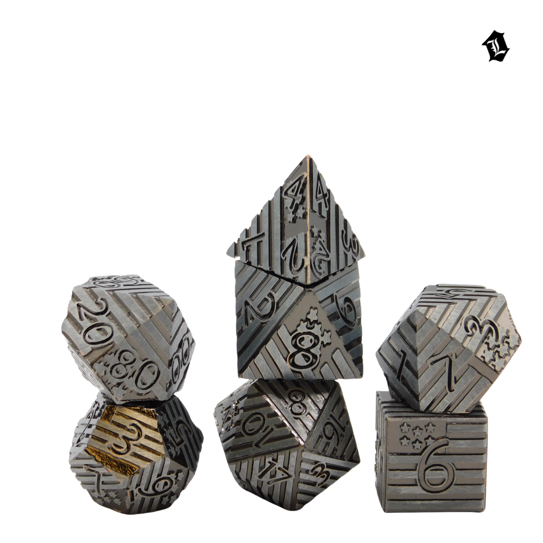 [KING'S GUARD] 7PC SOLID METAL DICE SET