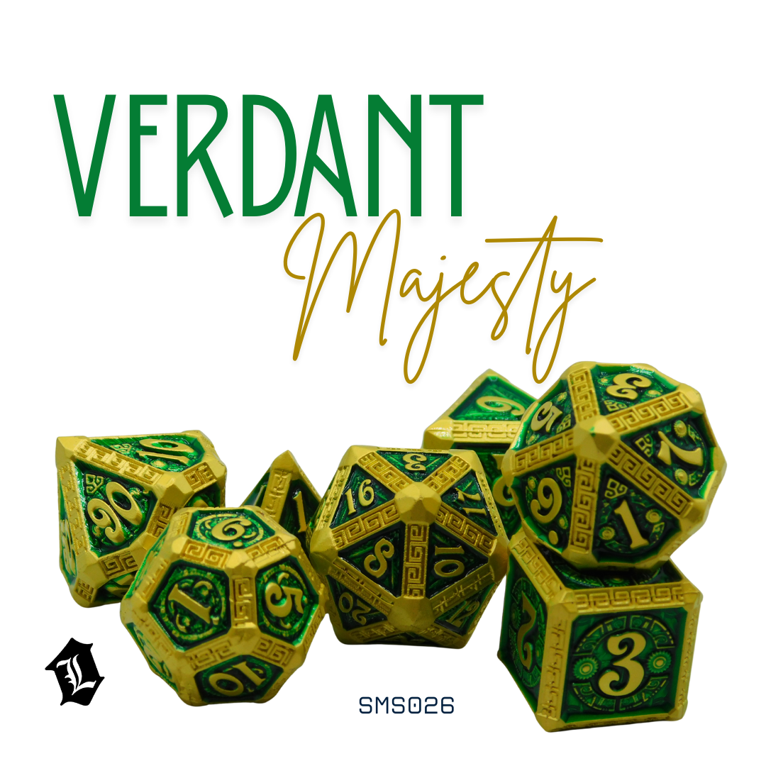 [VERDANT MAJESTY] 7PC SOLID METAL DICE SET