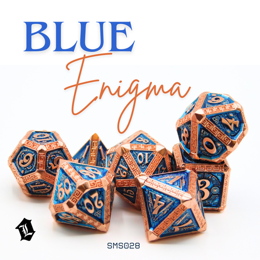 [BLUE ENIGMA] 7PC SOLID METAL DICE SET