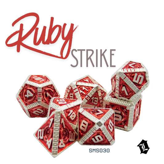 [RUBY STRIKE] 7PC SOLID METAL DICE SET