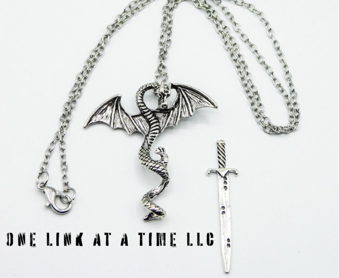 DRAGON NECKLACE WITH REMOVABLE [SILVER] SWORD