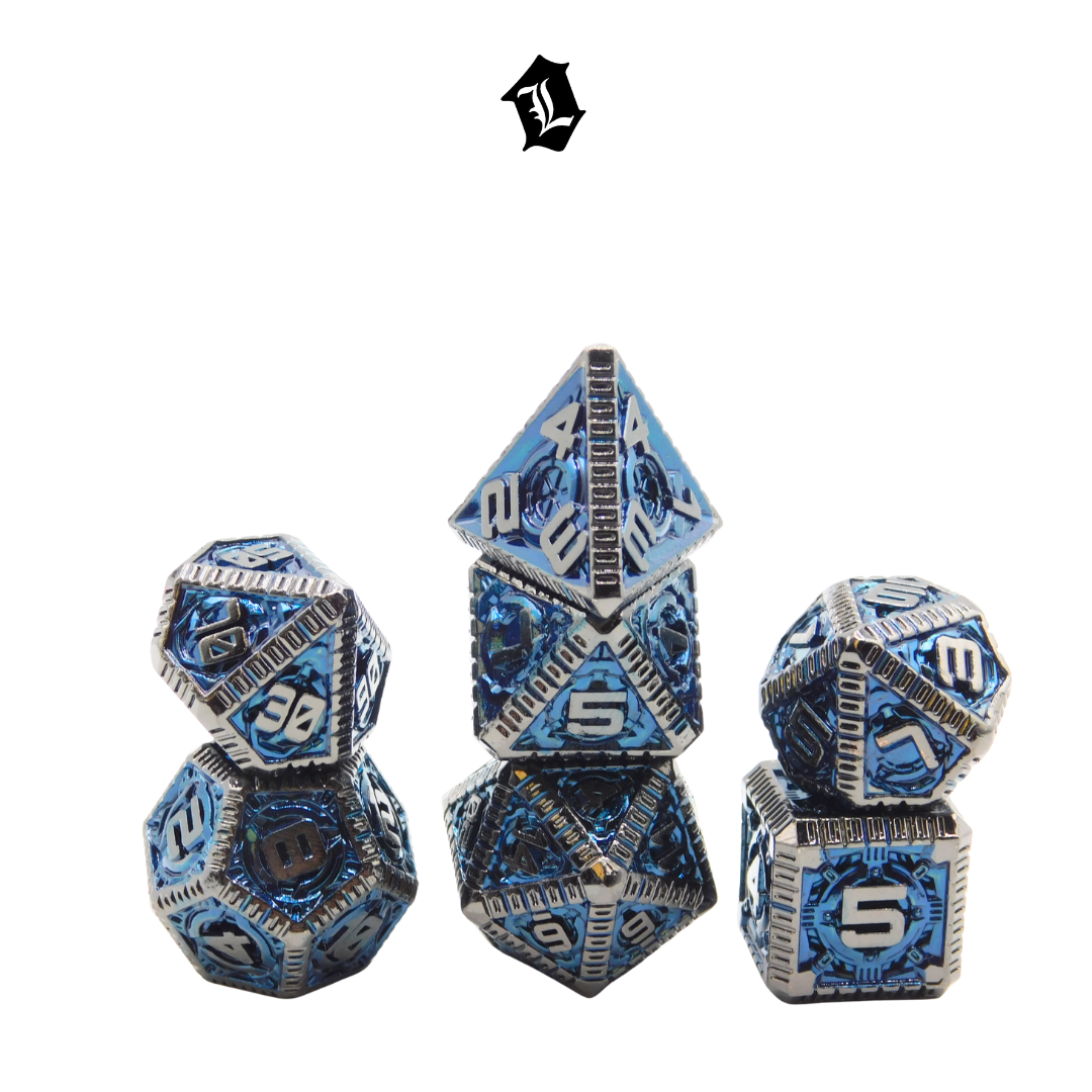 [SAPPHIRE CORE] 7PC SOLID METAL DICE SET