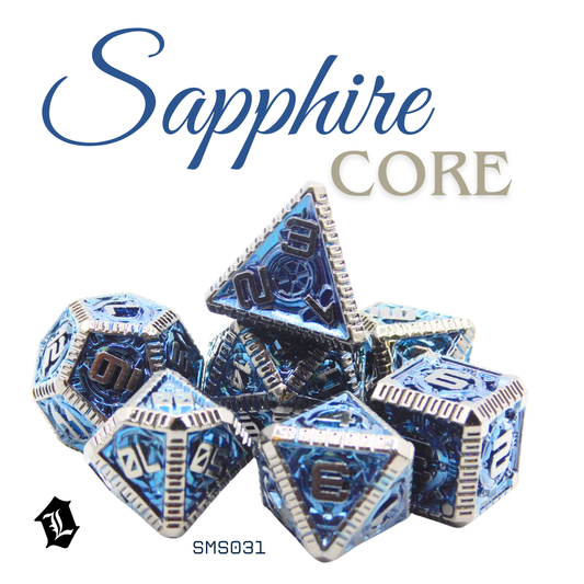 [SAPPHIRE CORE] 7PC SOLID METAL DICE SET
