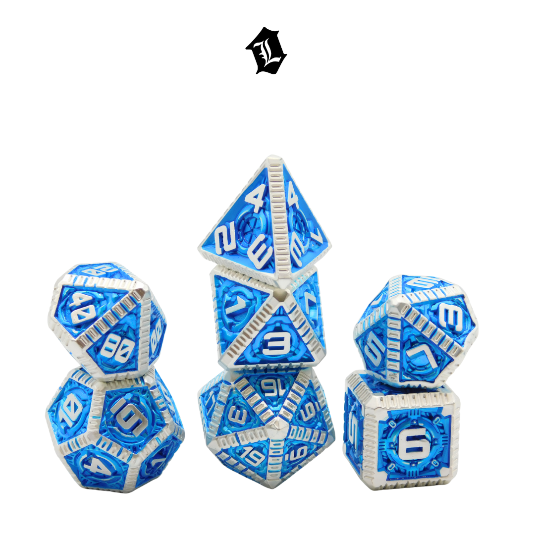 [ICY WHISPERS] 7PC SOLID METAL DICE SET