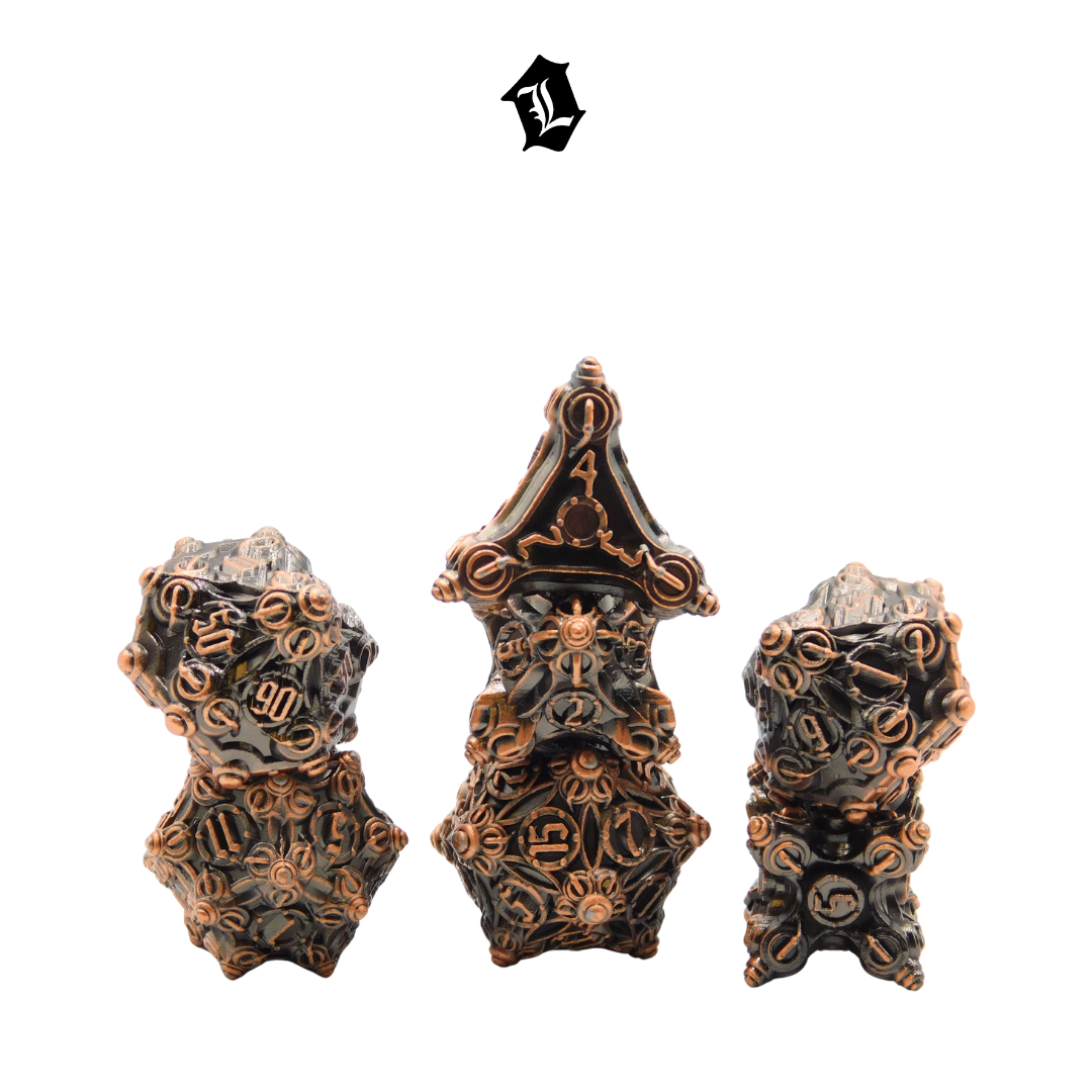 [COPPER CAVERN] 7PC SOLID METAL DICE SET