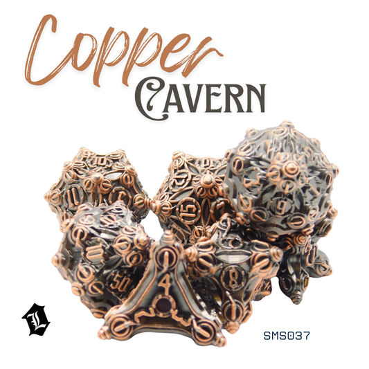 [COPPER CAVERN] 7PC SOLID METAL DICE SET