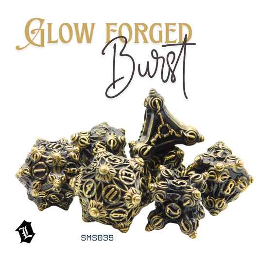 [GLOW FORGED BURST] 7PC SOLID METAL DICE SET