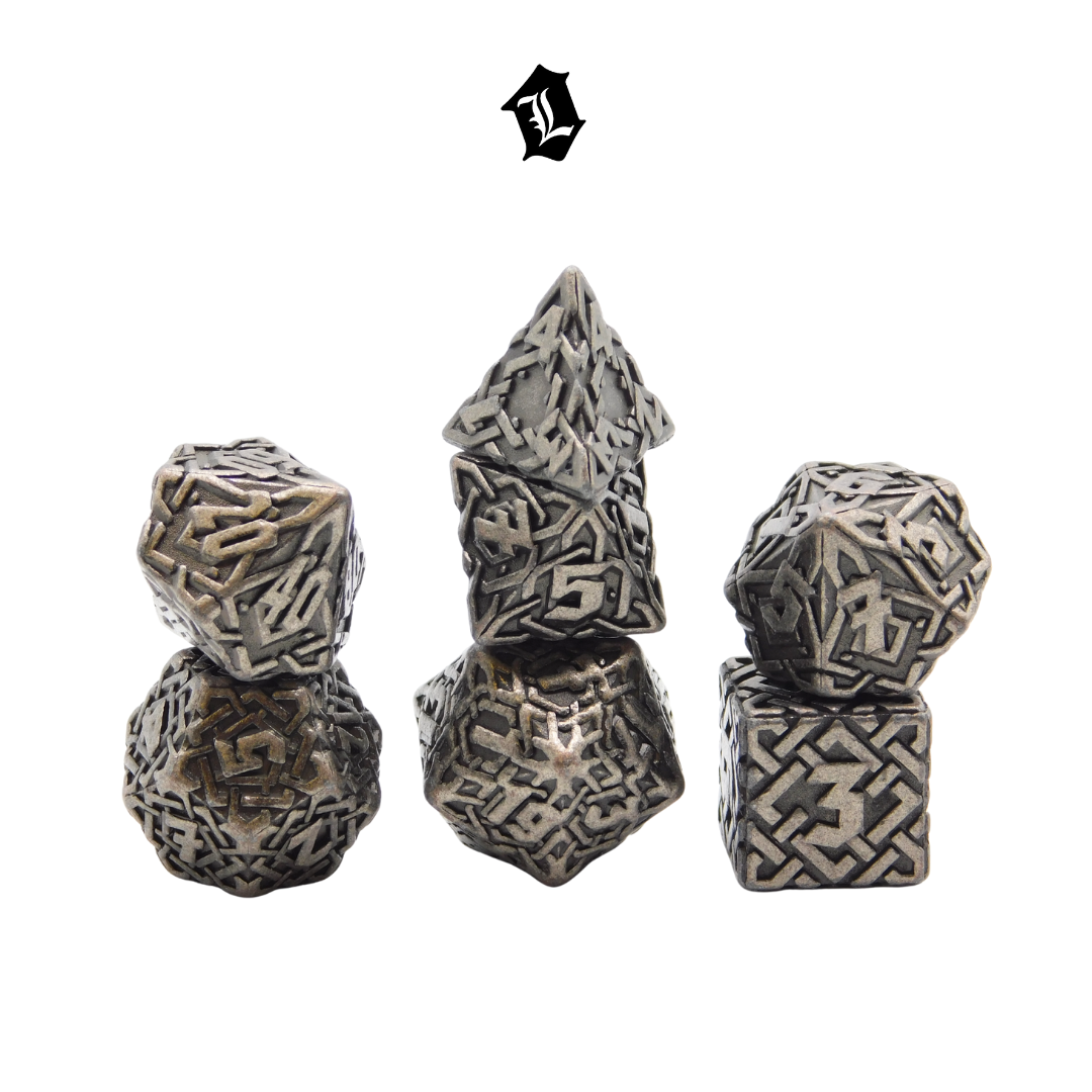 [LABYRINTH OF ECHOES] 7PC SOLID METAL DICE SET
