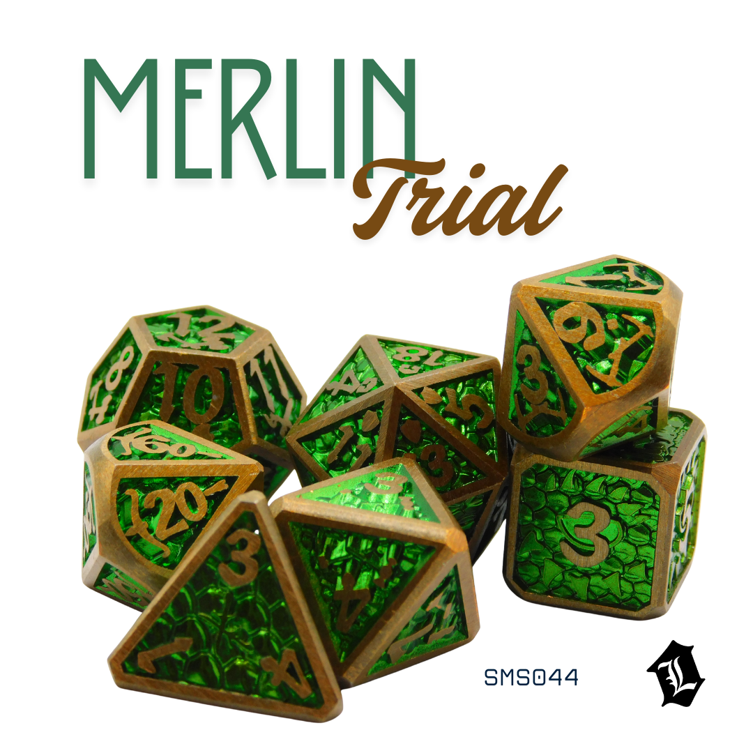 [MERLIN TRIAL] 7PC SOLID METAL DICE SET
