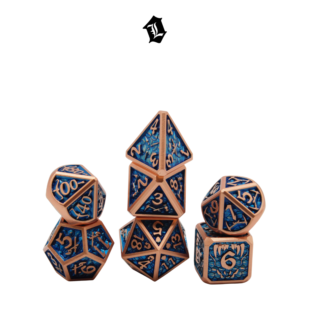 [EAGLE CLAW] 7PC SOLID METAL DICE SET