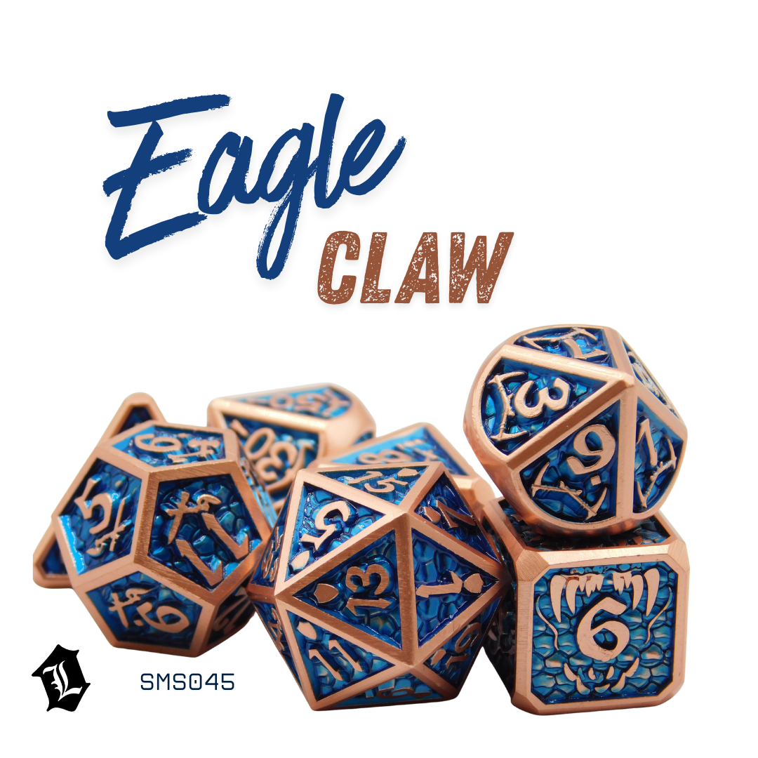 [EAGLE CLAW] 7PC SOLID METAL DICE SET