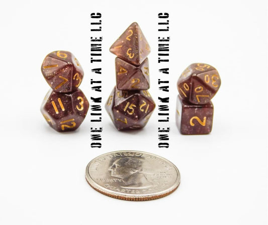 SHIMMER COFFEE 7PC ACRYLIC MINI DICE SET
