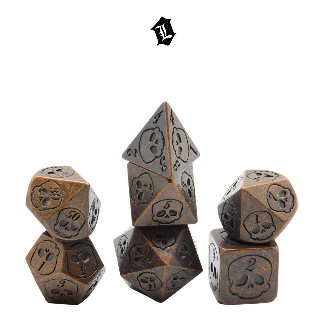 [BRONZE MEMORY] 7PC SOLID METAL DICE SET