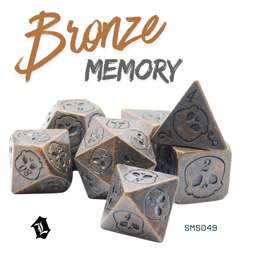 [BRONZE MEMORY] 7PC SOLID METAL DICE SET