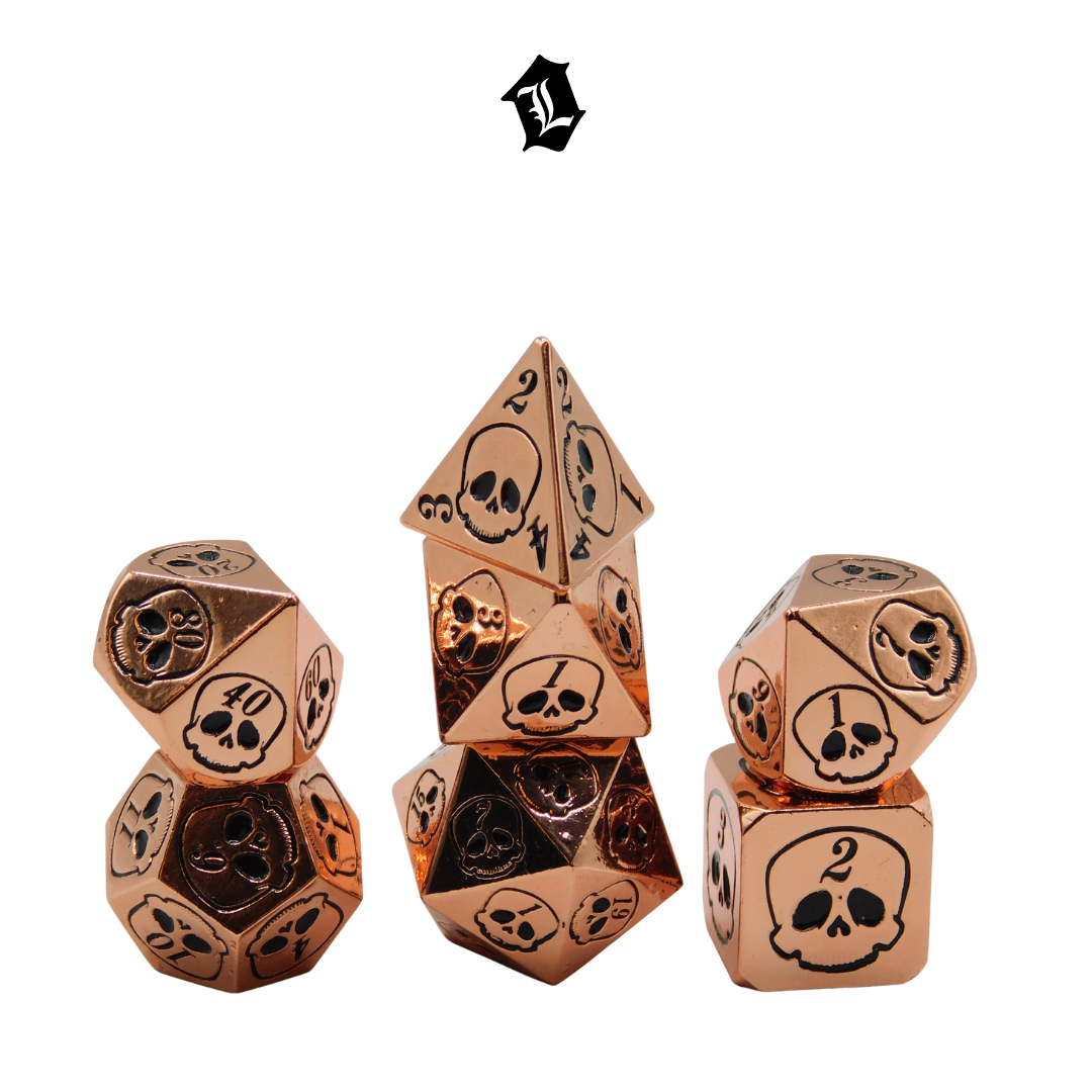 [COPPER HEAD] 7PC SOLID METAL DICE SET