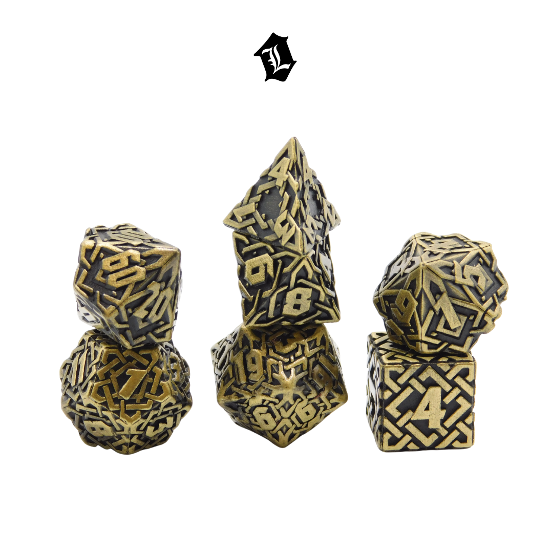 [TREASURE VAULT] 7PC SOLID METAL DICE SET