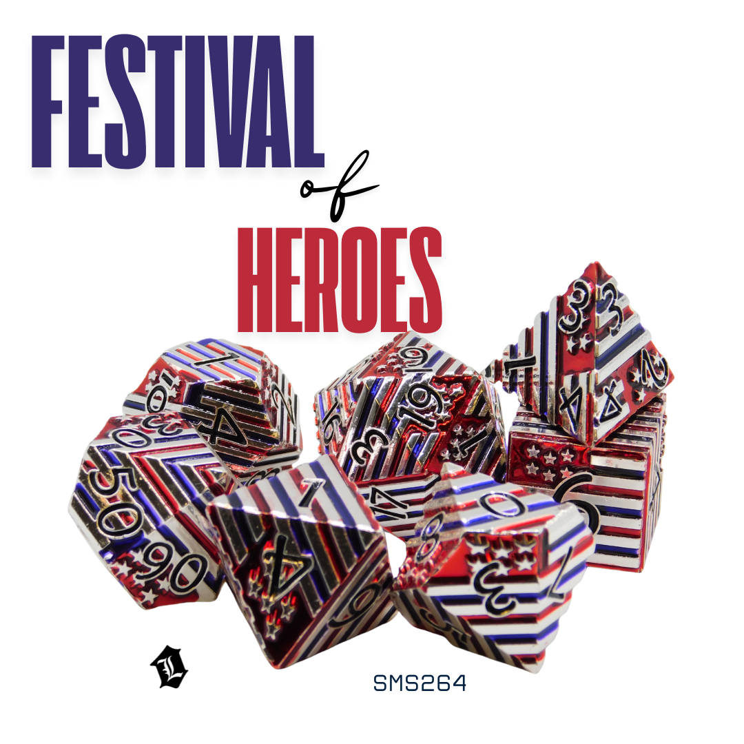 [FESTIVAL OF HEROES] 7PC SOLID METAL DICE SET