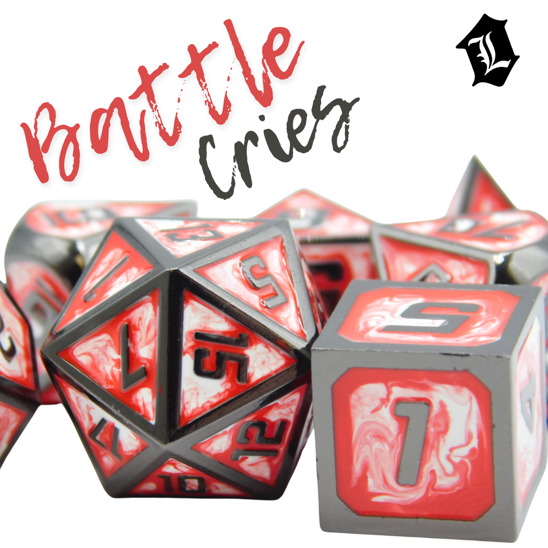 [BATTLE CRIES] SOLID METAL DICE SET