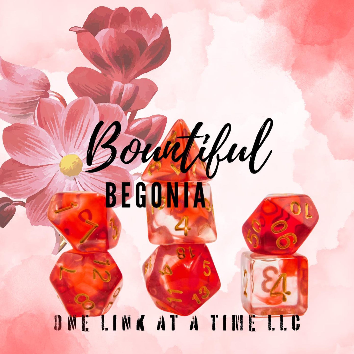 [BOUNTIFUL BEGONIA] ACRYLIC DICE SET