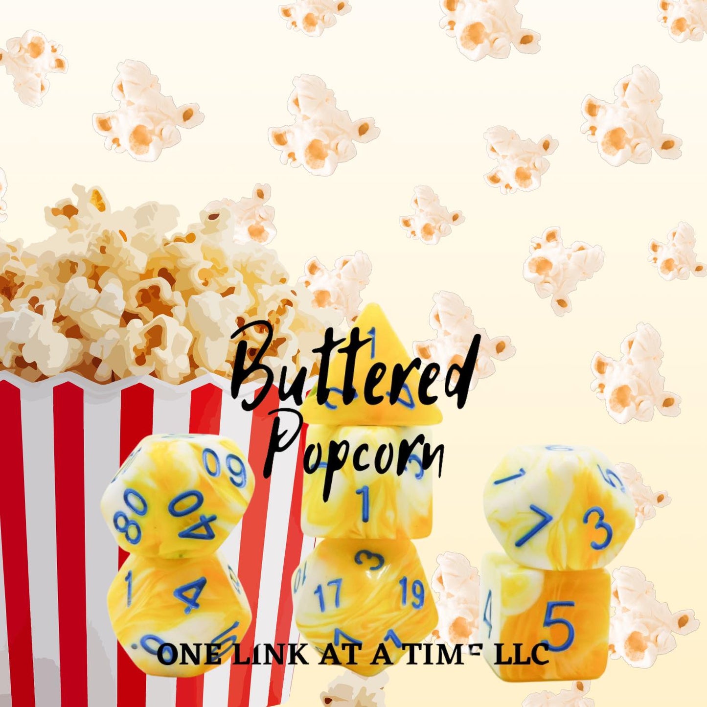 [BUTTERED POPCORN] ACRYLIC DICE SET
