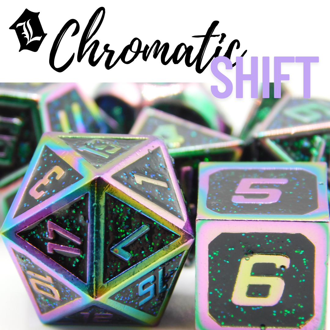 [CHROMATIC SHIFT] SOLID METAL DICE SET