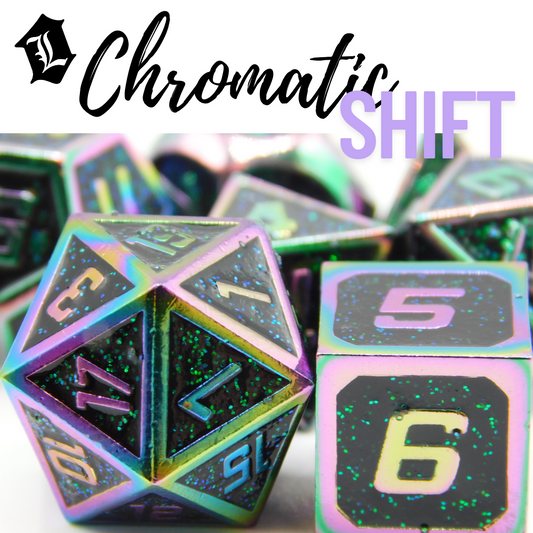 [CHROMATIC SHIFT] SOLID METAL DICE SET