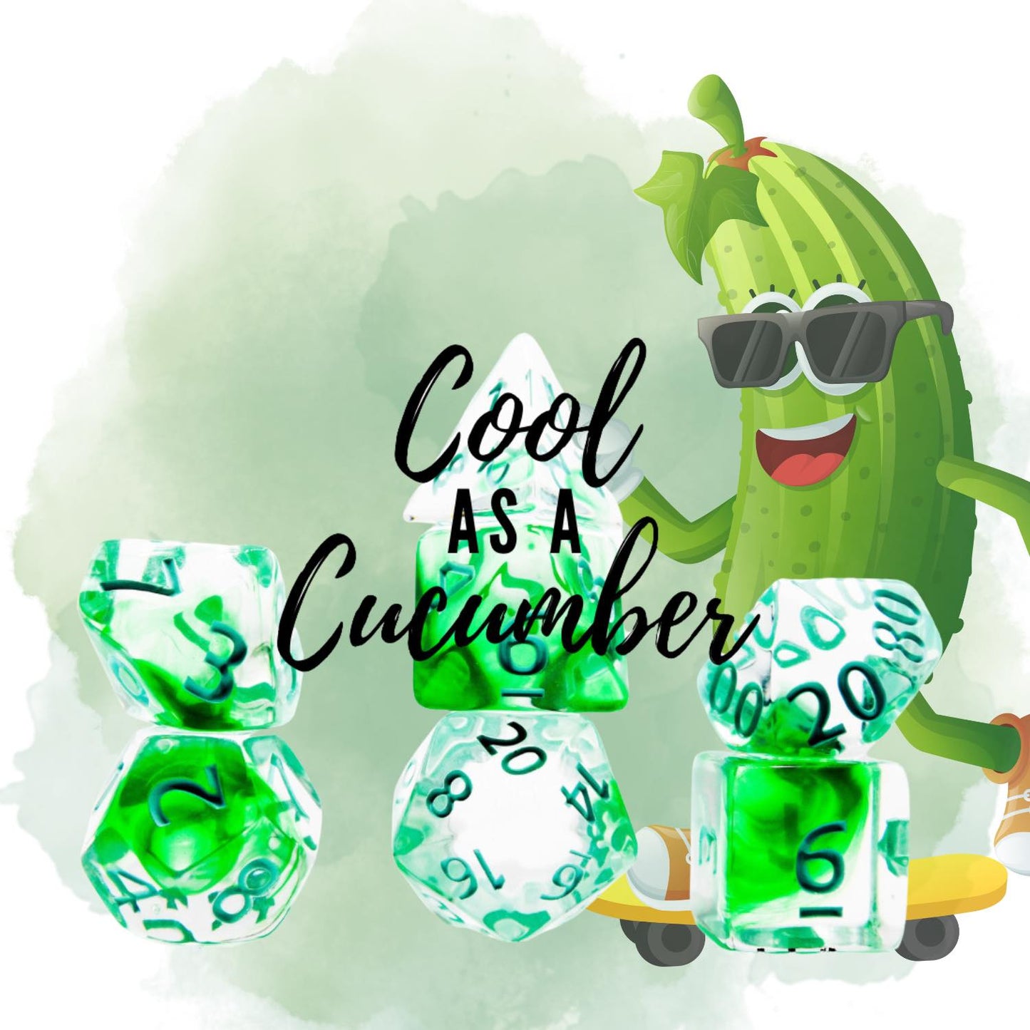 [COOL AS A CUCUMBER] ACRYLIC DICE SET
