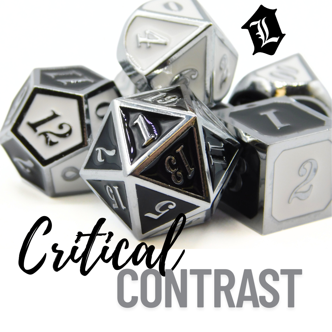 [CRITICAL CONTRAST] SOLID METAL DICE SET